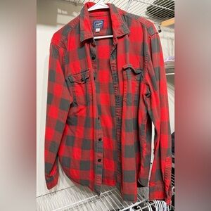 J. Crew Red and Gray Plaid Casual Shirt